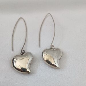 Chic Silver Heart Earrings